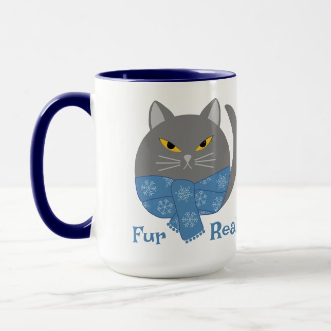Cute Animal 'Fur Real' Cat Mug (Left)