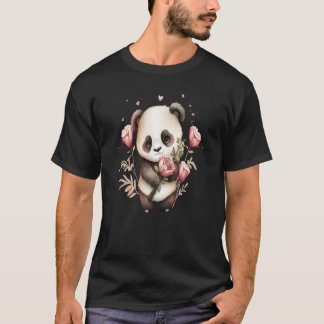 Cute animal Girl panda valentine day women panda b T-Shirt
