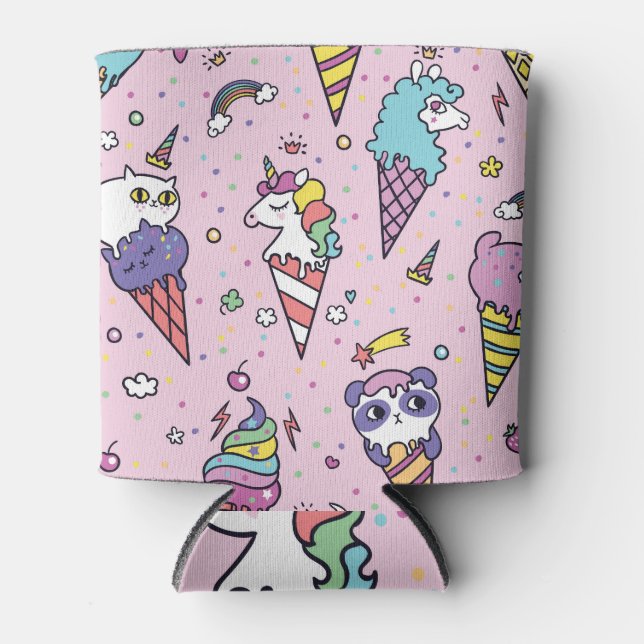 Cute Animal Ice Cream Cones Can Cooler (Front)