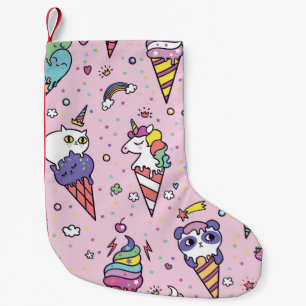 Cute Animal Ice Cream Cones Small Christmas Stocking