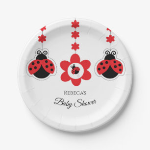 Cute animal ladybug Baby Shower paper plate