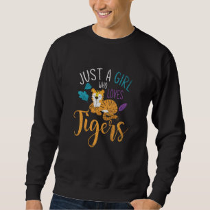 Cute Animal Lover Wildlife Women Girls Kids Tiger Sweatshirt