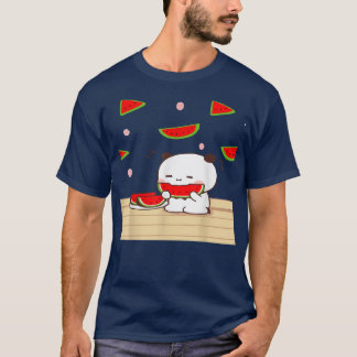 Cute Animal Panda Bear eating watermelon fruit gif T-Shirt