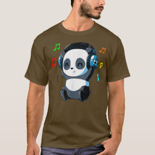 Cute Animal Panda Bear Listening To Music Gift for T-Shirt