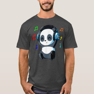 Cute Animal Panda Bear Listening To Music Gift for T-Shirt