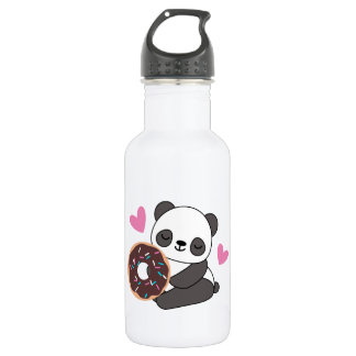 Cute Animal Panda Bear Pink Heart Doughnut 532 Ml Water Bottle