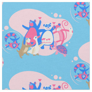cute animal party selfie funny fabric