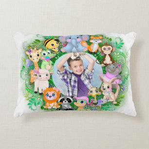 Cute Animal Photo Frame Accent Pillow