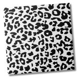 Cute Animal Print Pattern Black White Leopard Tile<br><div class="desc">Use this cute and funky leopard print pattern tile as the backdrop to customize your living space. You can also change out the background colouring to really make it your own look. Plus you can even make the black cheetah pattern a completely different colour! Whether you want to use this...</div>