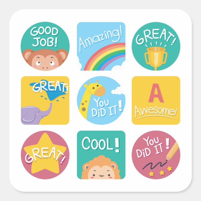 Cute Animal Reward Motivational Classroom Labels  (Front)