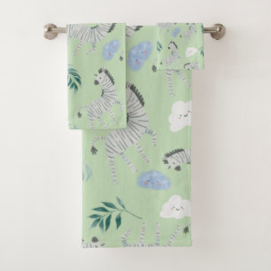 Cute animal safari motif zèbre garçon pastel vert