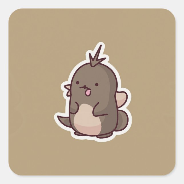 Cute Animal Square Sticker (Front)