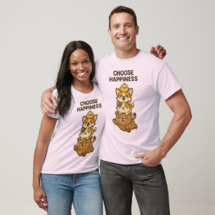 Cute Animal Stack Illustration T-Shirt
