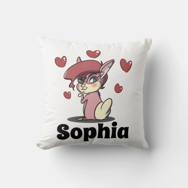 Cute Animal Throw Pillow (Front)