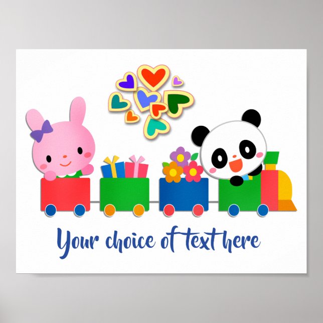 Cute Animal Train Poster (Front)