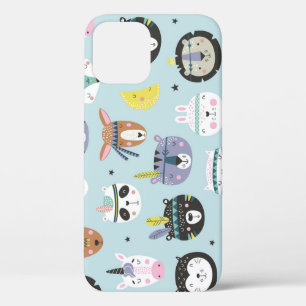 Cute Animal Tribal: Boho Pattern iPhone 12 Case