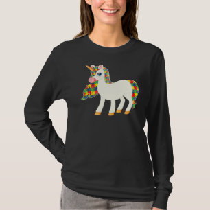 Cute Animal Unicorn Mom Girl Autistic Child Autism T-Shirt