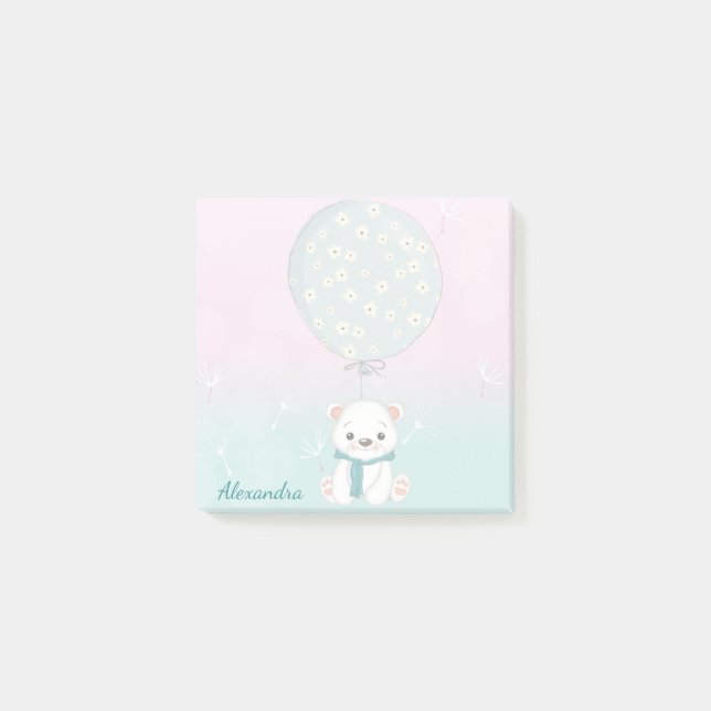 Cute Animal Watercolor Modern School Post-it Notes (Front)