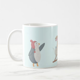 Cute animal winter scene coffee mug