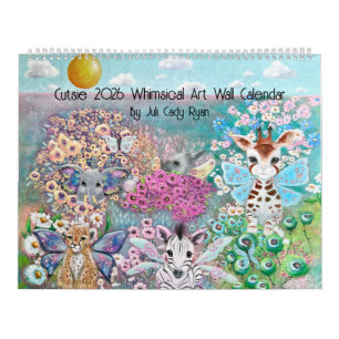 Cute Animals 2026 Whimsical Art Calendar