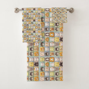 Cute Animals 2 Bath Towel Set