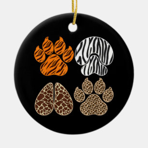 Cute Animals Animal Print Design Adorable Wildlife Ceramic Ornament
