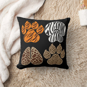 Cute Animals Animal Print Design Adorable Wildlife Throw Pillow