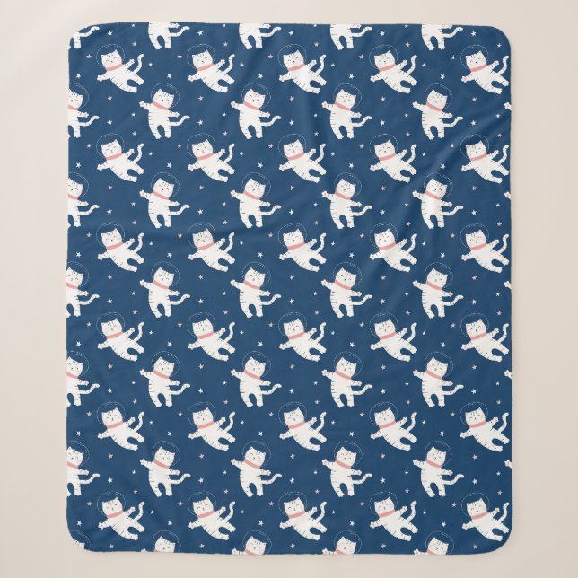 Cute Animals Astronauts Sherpa Blanket (Front)