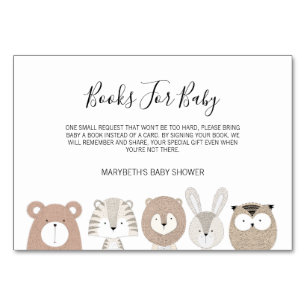 Cute Animals Baby Shower Bring A Book Request Card