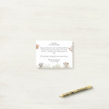 Cute Animals Baby Shower Invitation Note Card