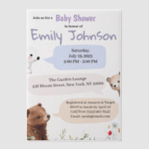 Cute Animals Baby Shower Vellum Invitations