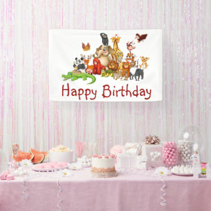 Cute animals banner