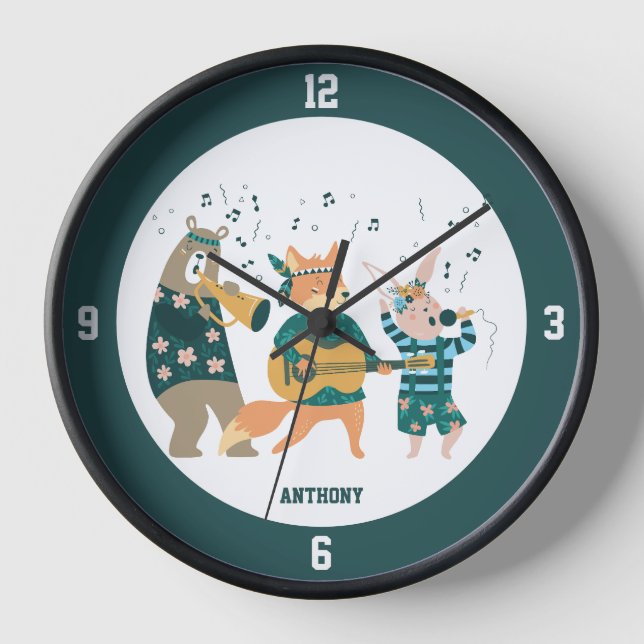 Cute Animals Bend Clock (Front)