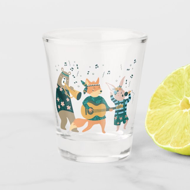 Cute Animals Bend Shot Glass (Front)