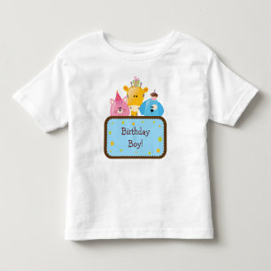 Cute Animals Birthday Boy Customizable Toddler T-shirt