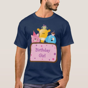 Cute Animals Birthday Girl Customizable T-Shirt