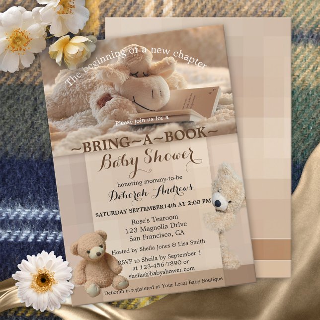 Cute Animals Bring A Book Baby Shower Invitation (Creator Uploaded)
