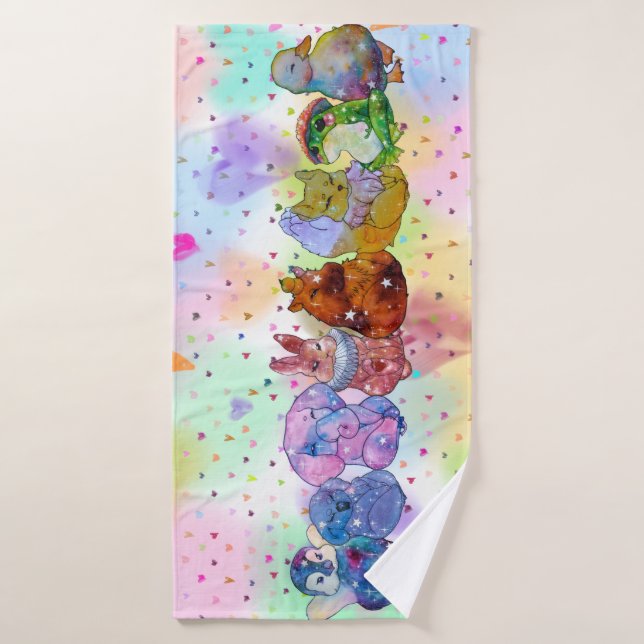 Cute Animals called The Lucky Charms Bath Towel (Bath Towel)