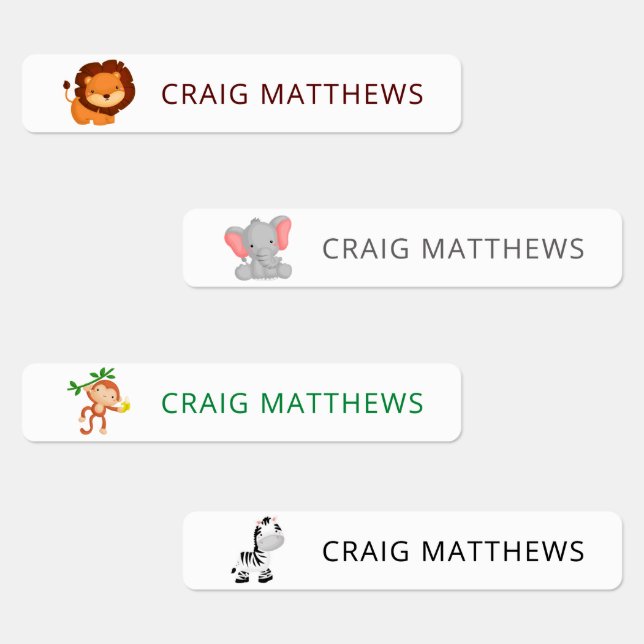 Cute Animals Custom Personalized Name Clothing (Group)