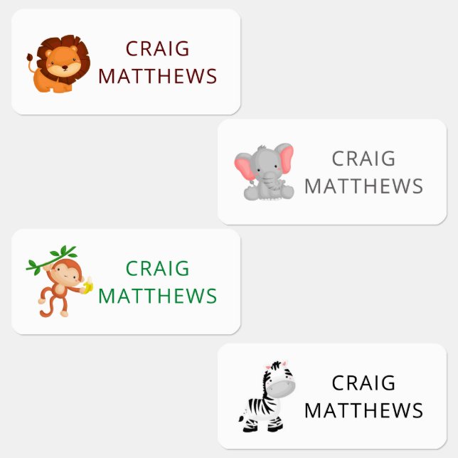 Cute Animals Custom Personalized Name Clothing (Group)