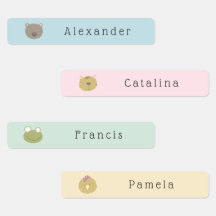 Cute Animals Custom Student Name