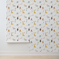 Cute Animals Giraffe Bear Elephant Kids Nursery