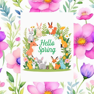 Cute animals, Hello Spring, Postcrossing Postcard