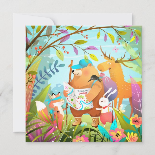 Cute Animals Holiday Card (Front)