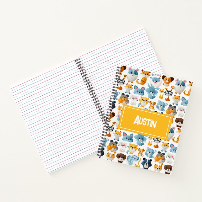 Cute Animals I Custom Name | Fun Notebook (Inside)