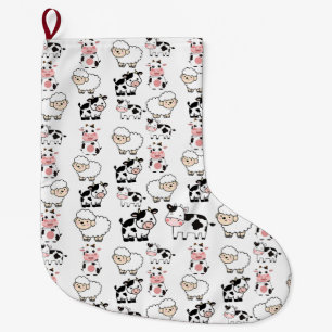 cute animals large christmas stocking