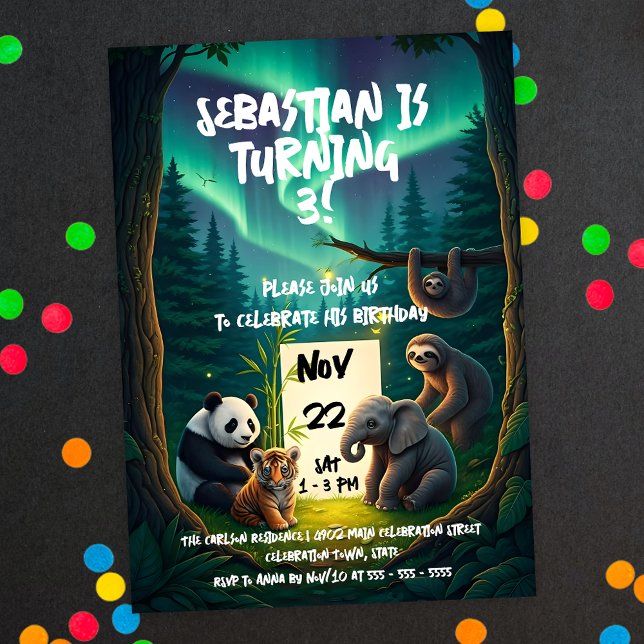 Cute Animals Magical Woodland Birthday Party  Invitation (Creator Uploaded)