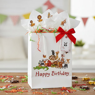Cute animals medium gift bag