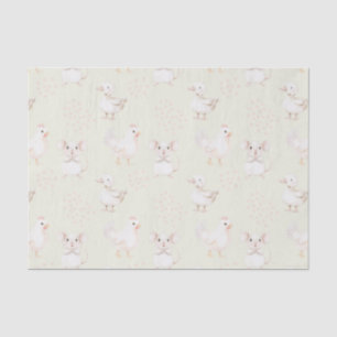 Cute animals on pale green tissue paper