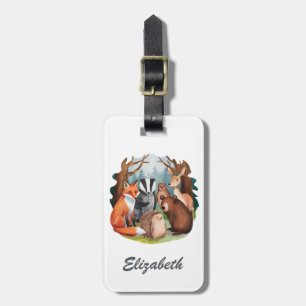 cute Animals Owl Bear fox deer Personalized Kid's Luggage Tag